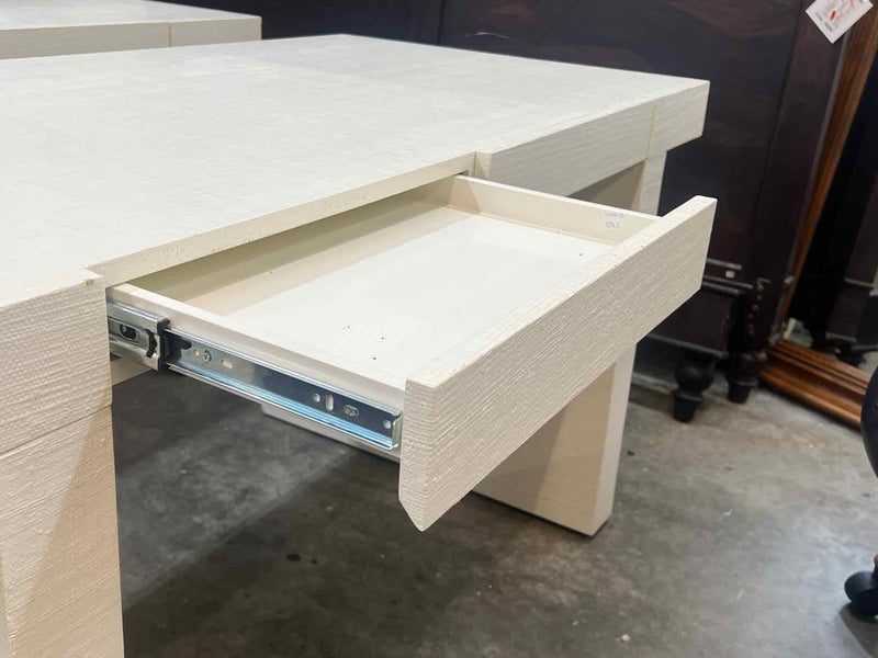 Crate & Barrel 'Parsons' White Raffia Wrapped Lacquered Desk