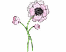 Framed hand painting:Pink Floral Pops: 1/4