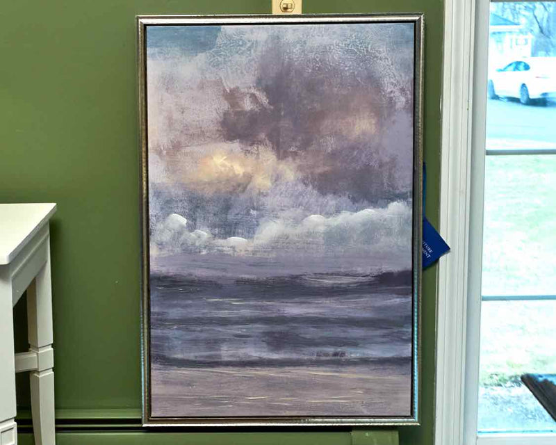 'Stormy Sky'Print On Canvas In  Driftwood Frame