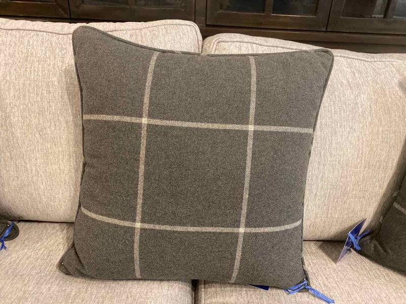 Grey on Grey Grid Accent Pillow