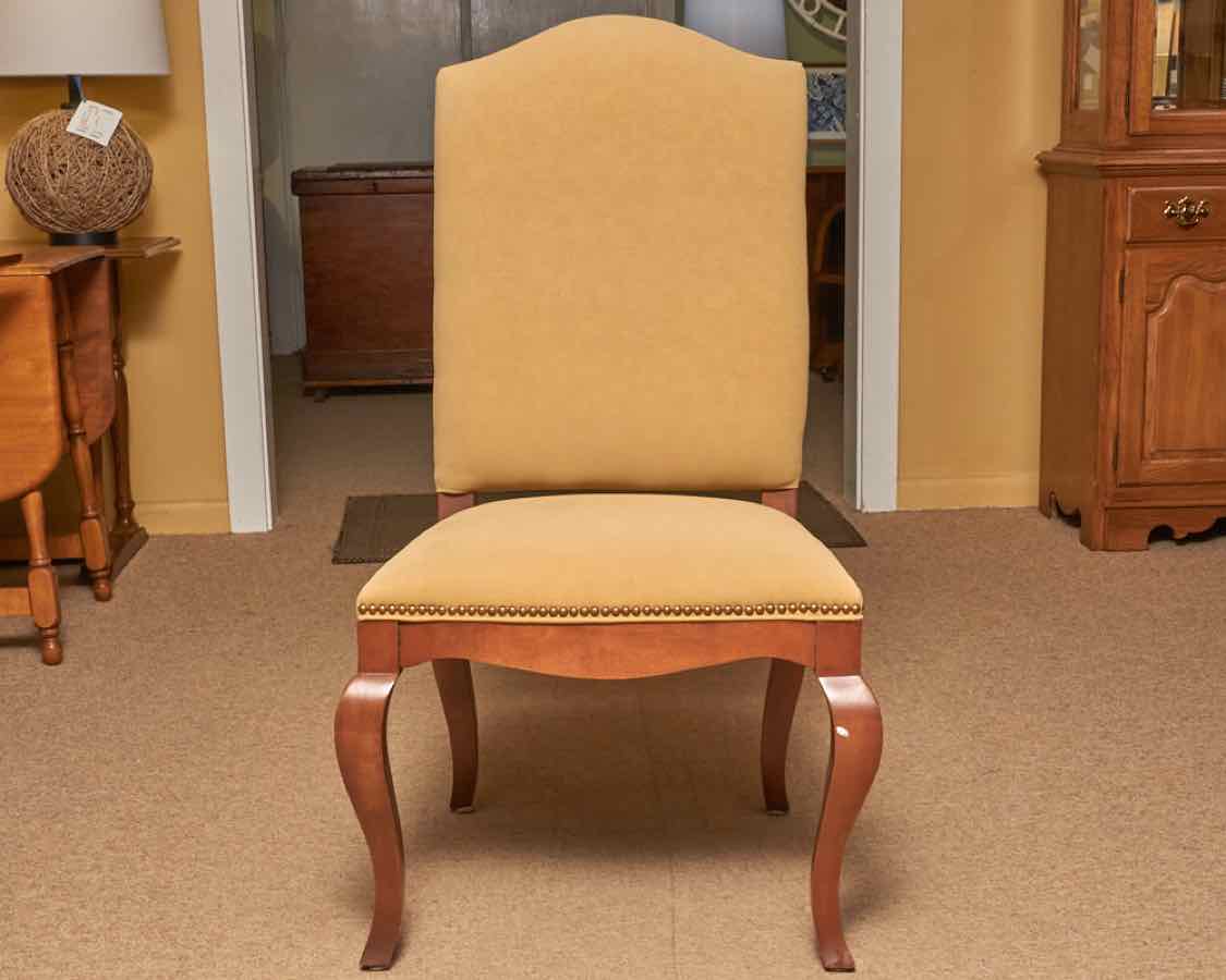 Set Of 6 Ethan Allen 2 Paisley Arm & 4 'Golden Rod' Upholstered i Dining Chairs