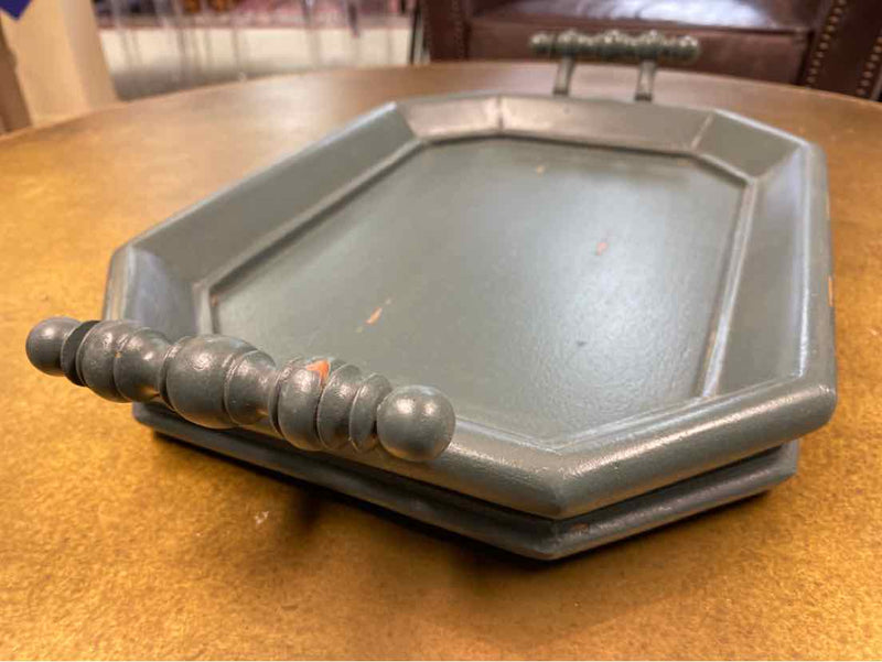 Victorian Small Octagonal Tray in Forest Green
