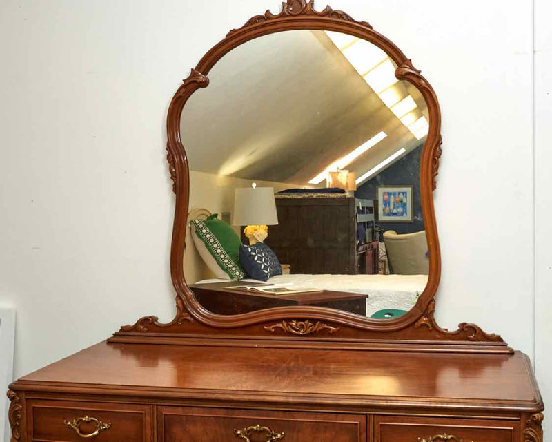 Burl Inlay Dresser & Mirror