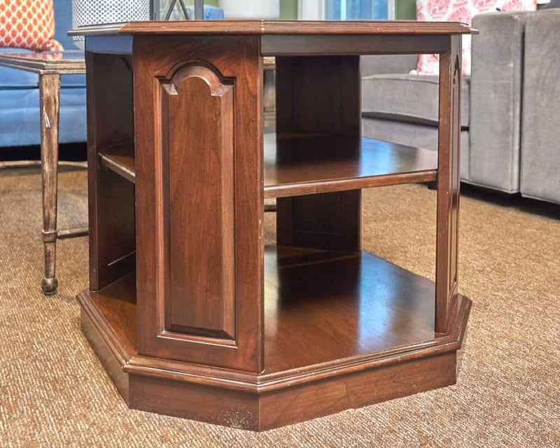 Mahogany Side Table with 2 Shelves & Panel sides