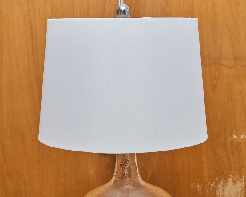 Seeded Glass French Wiring With Linen Shade Table Lamp