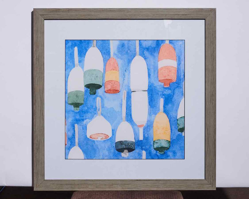 Framed Print: "Salty Ocean Buoys I"