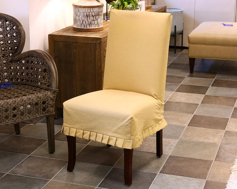 Slipcovered Parsons Dining CHair with Pleated Skirt