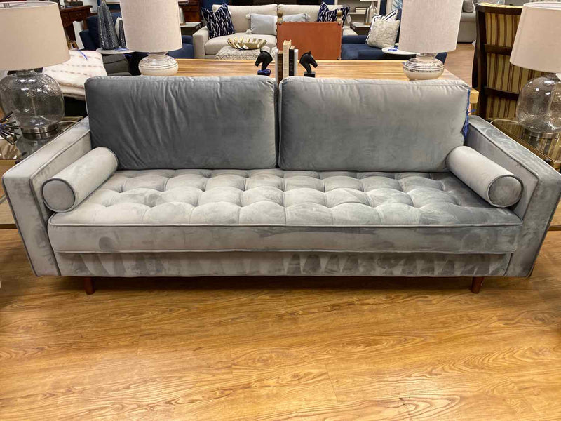 Williams Sonoma Sofa in Grey Velvet