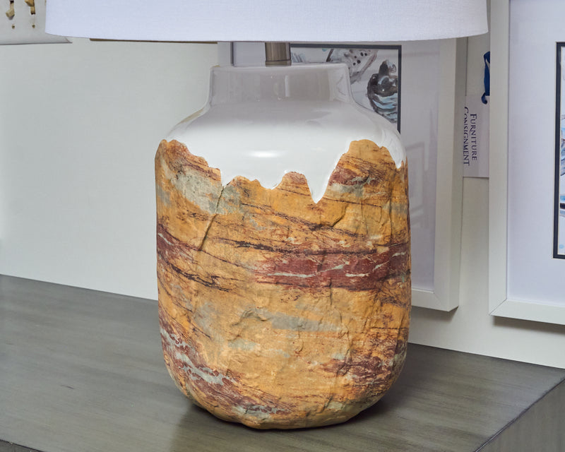 Canyon Rustic Earthtone Textured Ceramic Table Lamp