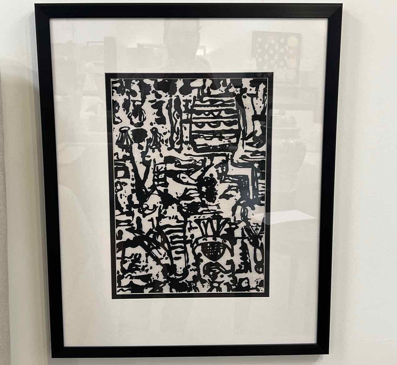 Wall Decor:  Graphic Abstract I Matted in Black Frame