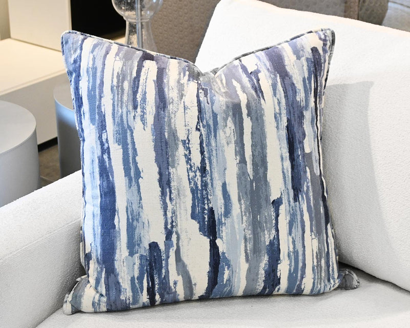 Blue & Ivory Contemporary Accent Pillow