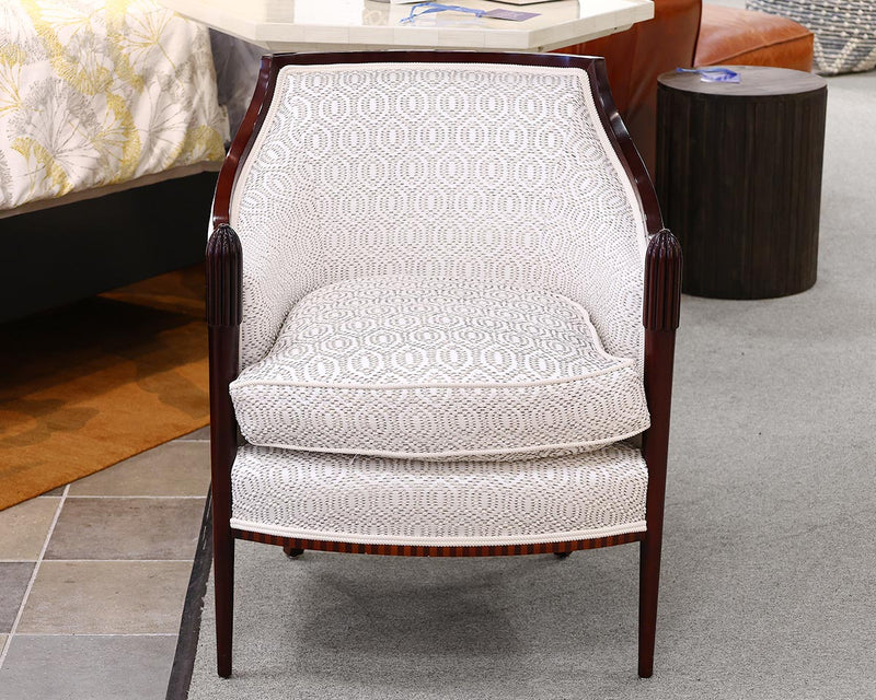 Barbara Barry for Baker Deco Classic Lounge Chair in Platinum & Taupe Upholstery