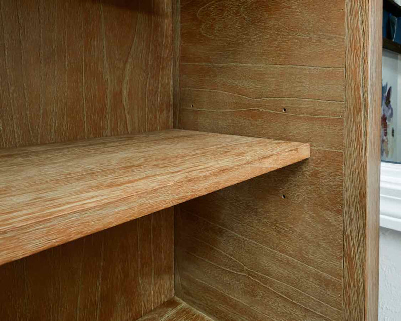 Arhaus Oak Display Cabinets with 2 Sliding Doors with 2 Adjustable Shelves