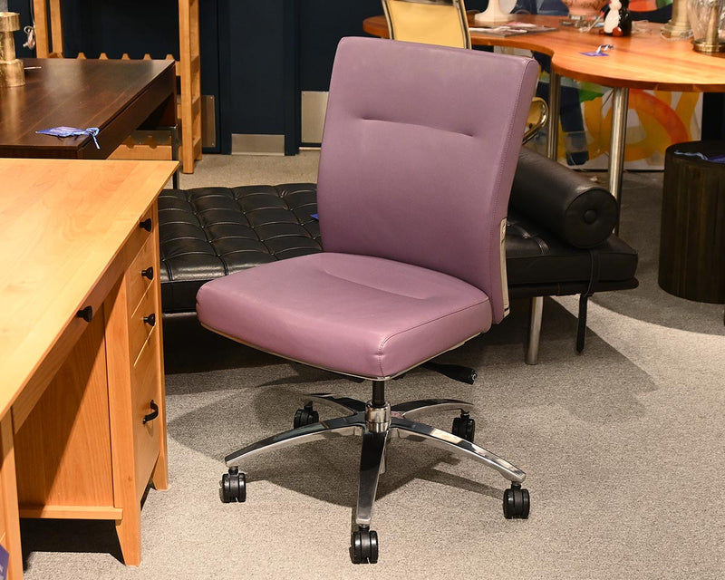 Swivel Adjustable Desk Chair in Lavendar Leather