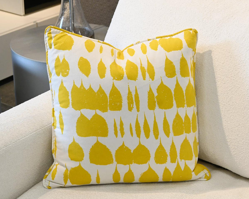 Yellow & Ivory Contemporary Accent Pillow