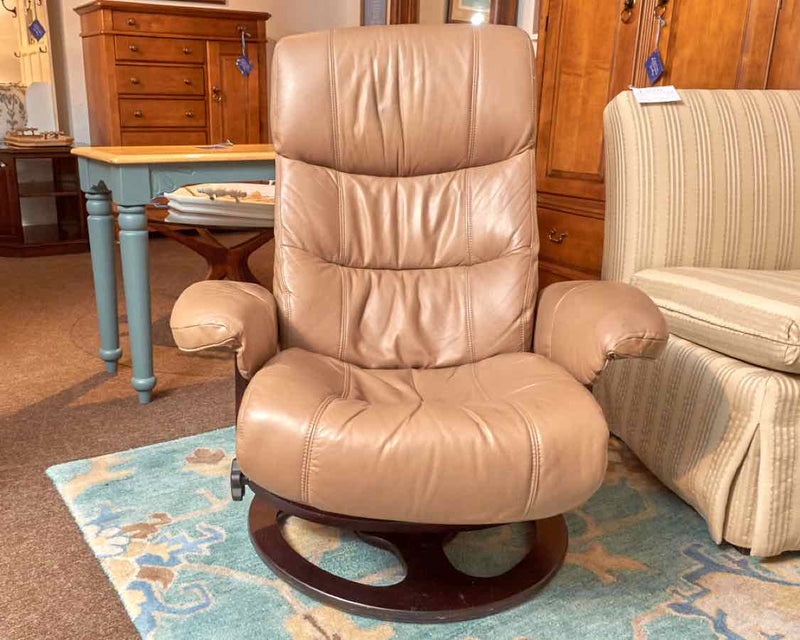 Lane Furniture Stressless  Swivel Taupe  Bonded Leather  Recliner & Ottoman