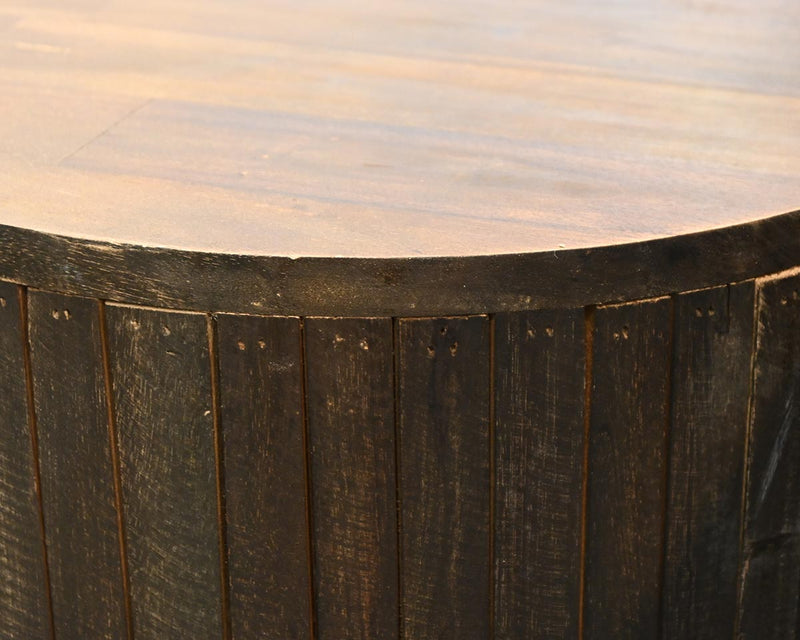 Dark Ribbed Accent Table