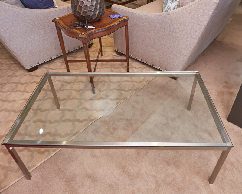 Metal Frame Glass Top Cocktail Table