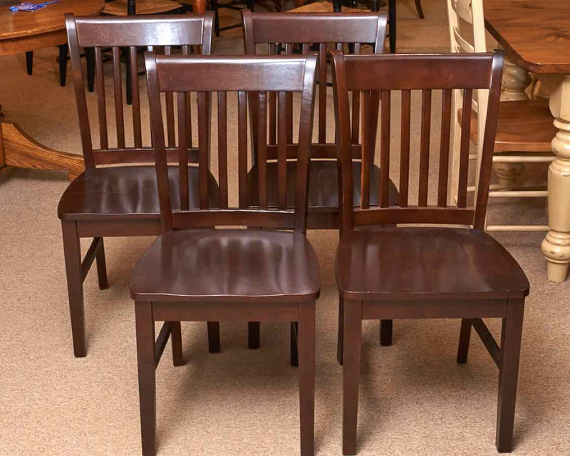 Set of 4 Dark Ash Dining Chairs
