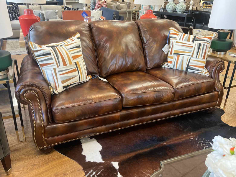 Hancock and Moore Leather 3-Seat Sofa
