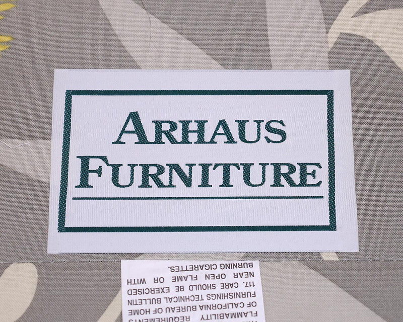 Arhaus Floral Print Wood Trimmed Accent Chair & Ottoman with Lumbar Pillow