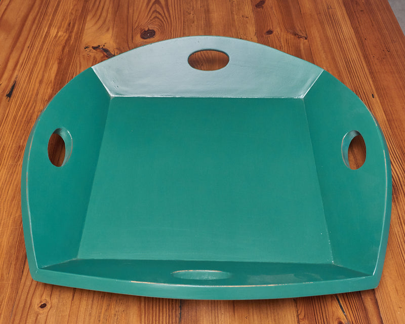 Homestead 4 Handle Square Serving Tray in Green