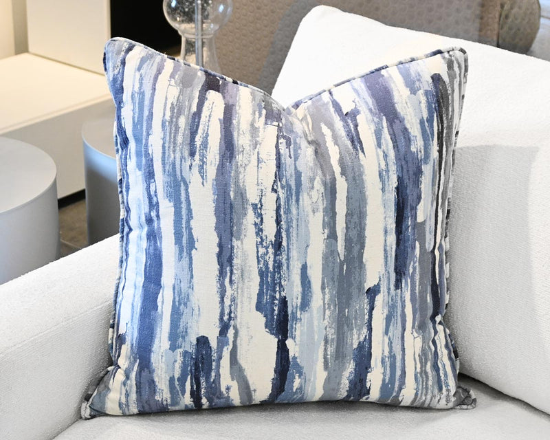 Blue & Ivory Contemporary Accent Pillow