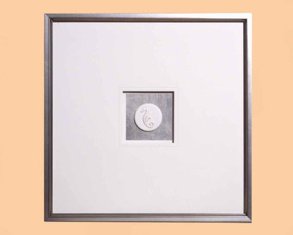 Seahorse Intaglio Double Matt In Black Frame