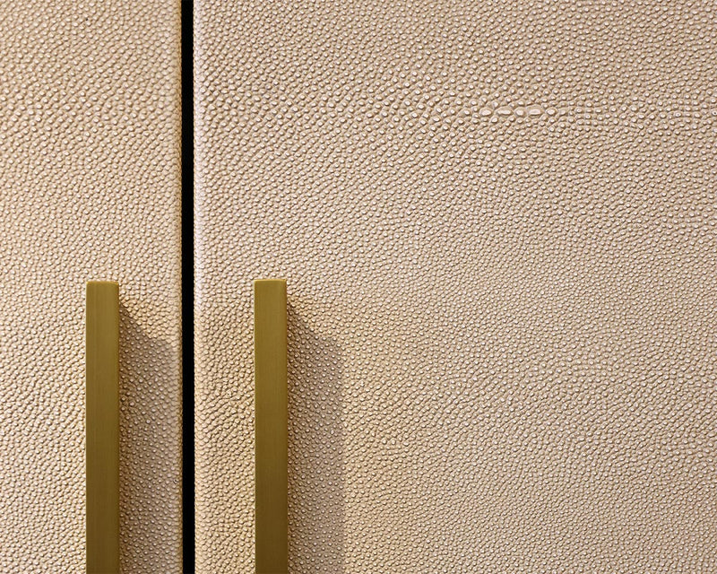 Shagreen Ivory 2 Door Armoire with Shelves