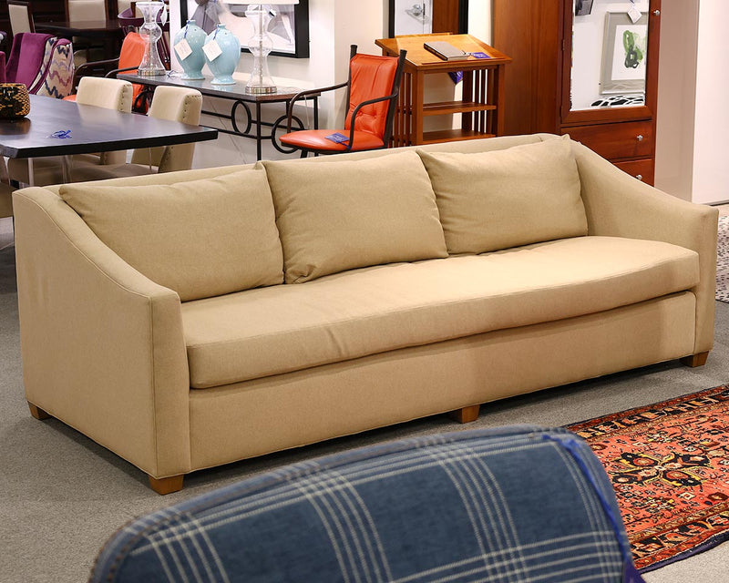 Maiden Home Sofa Wheat Colored Upholstery.One Seat Cushion. 3  Back Cushions
