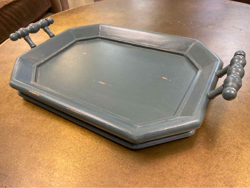 Victorian Small Octagonal Tray in Forest Green