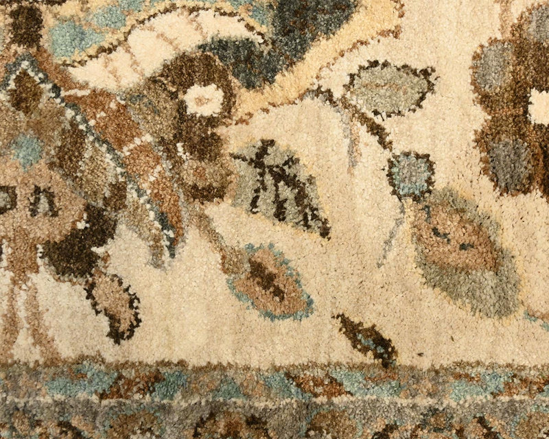 Brown & Teal Floral Pattern Rug