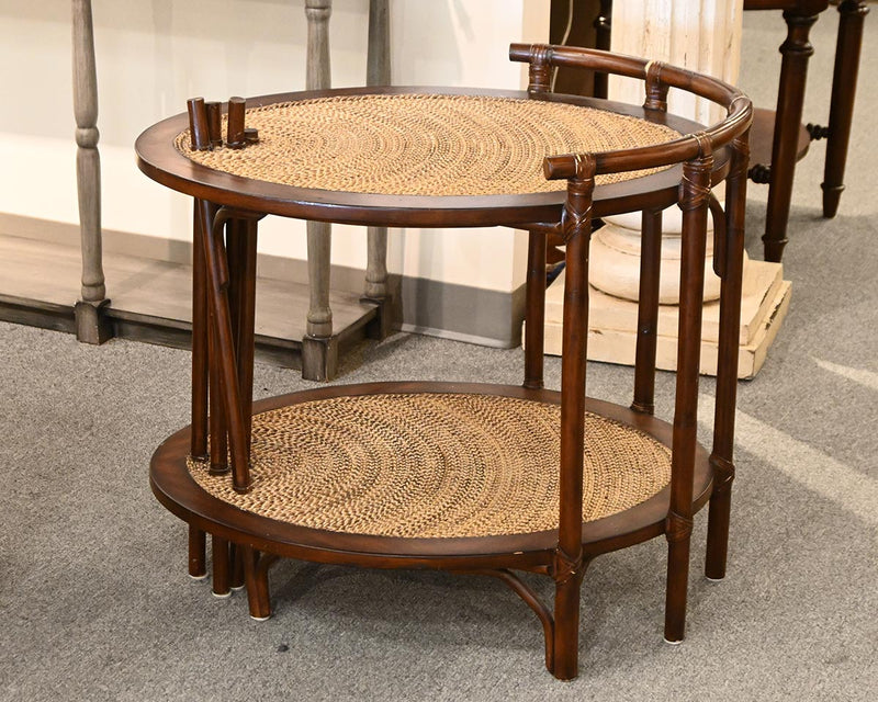 Palecek Bamboo Table w/ Braided Inlay