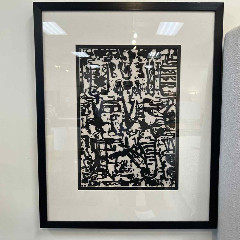 Wall Decor:  Graphic Abstract II Matted in Black Frame