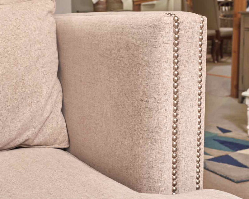 Mitchell Gold + Bob Williams Dove Gray With Nickel Nailhead Trim  Sectional