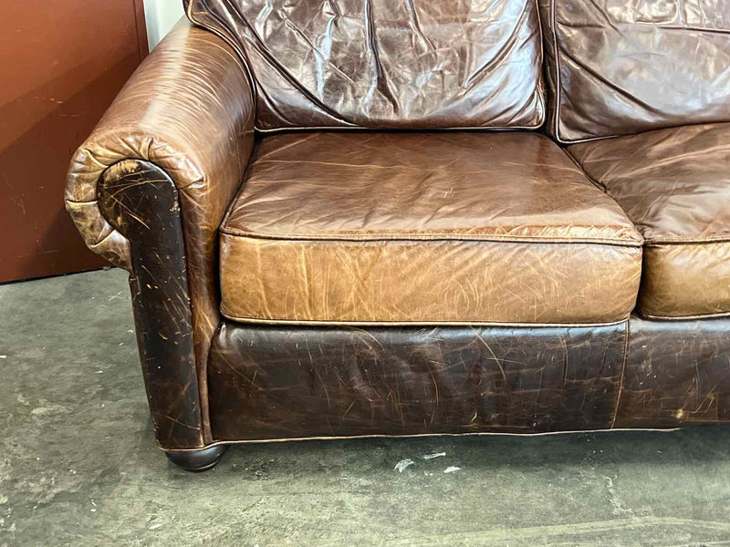 Restoration Hardware 'Brompton' Leather Sofa