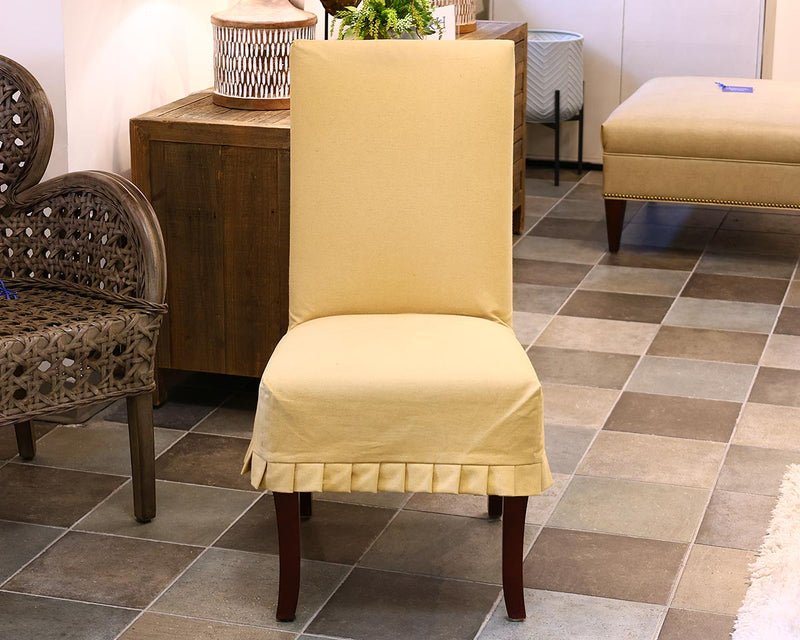 Slipcovered Parsons Dining CHair with Pleated Skirt