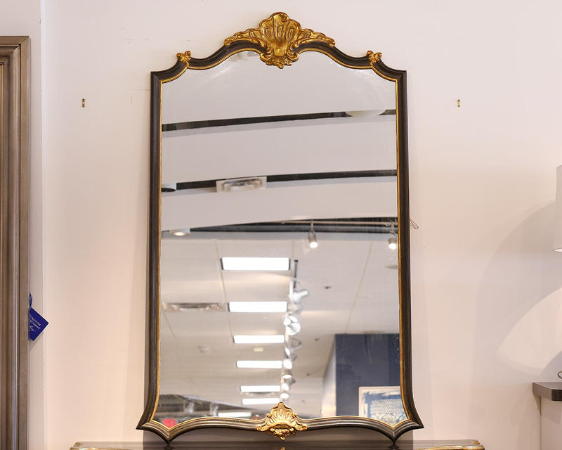 Carved Black & Gold French Style Mirror