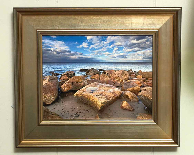 Silver Frame 'Rocks & Sea' Pedro Blanco Photograph