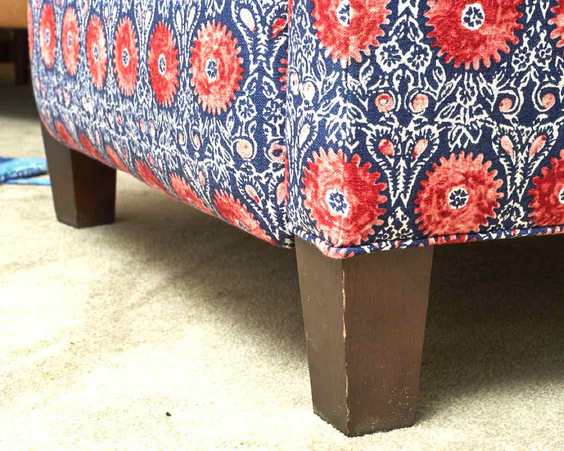 Southern Furniture Red & Blue  Floral India Inspired Upholstery  Reclining Chair