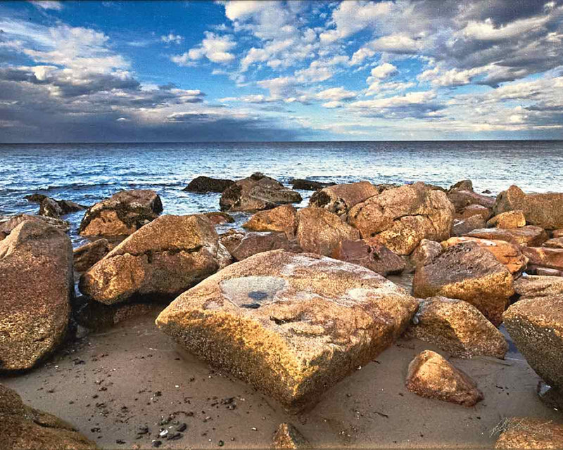 Silver Frame 'Rocks & Sea' Pedro Blanco Photograph