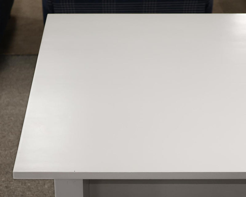 Custom Dining Table with Panel Trestle in White Lacquer Finish