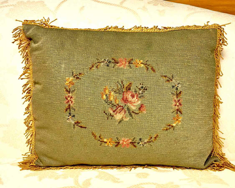 Vintage Needlework With Pillow Application Accent Pillow