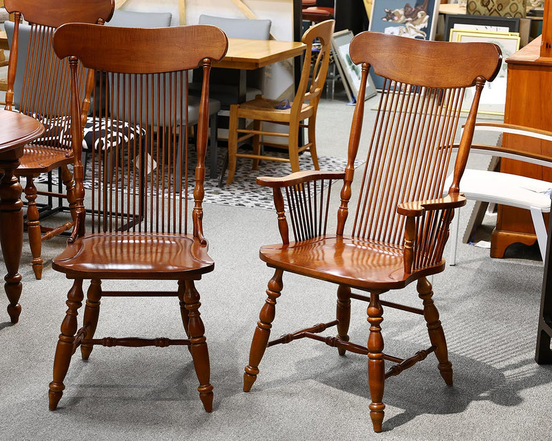 Virginia House Cherry Dining Table with 6 Spindle Back  Dining Chairs