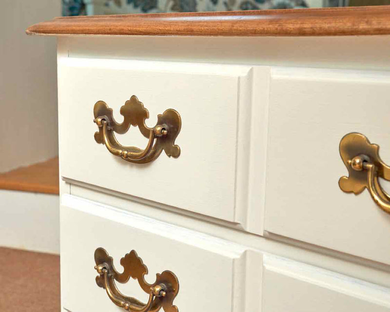 Cherry Top 3 Drawer In White Finish Side Table