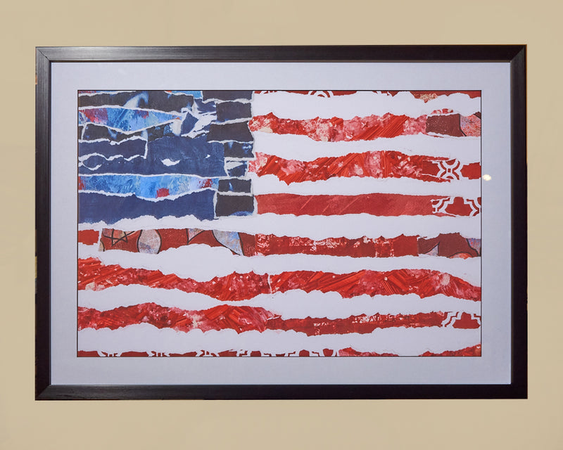 Patriotic Flag I Framed Print