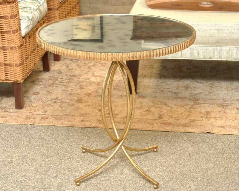 Round Distressed Side Table