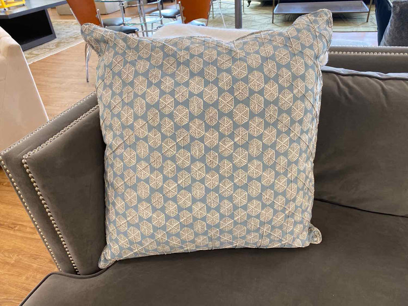 Light Blue and White Pattern Accent Pillow