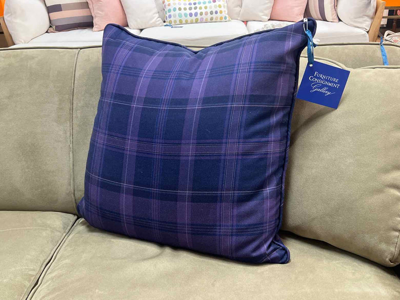 Purple/Navy Plaid Pillow