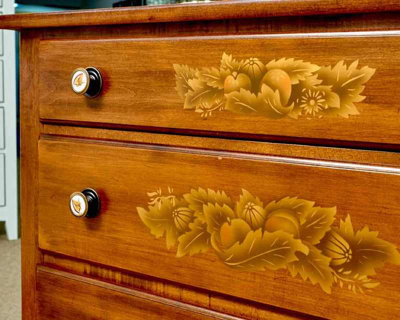 Hitchcock Maple 4 Drawer Chest with Stenciling